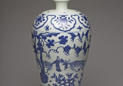 图片[3]-Meiping vase with landscape and figure decoration in underglaze blue, Ming dynasty, Wanli reign (1573-1620)-China Archive